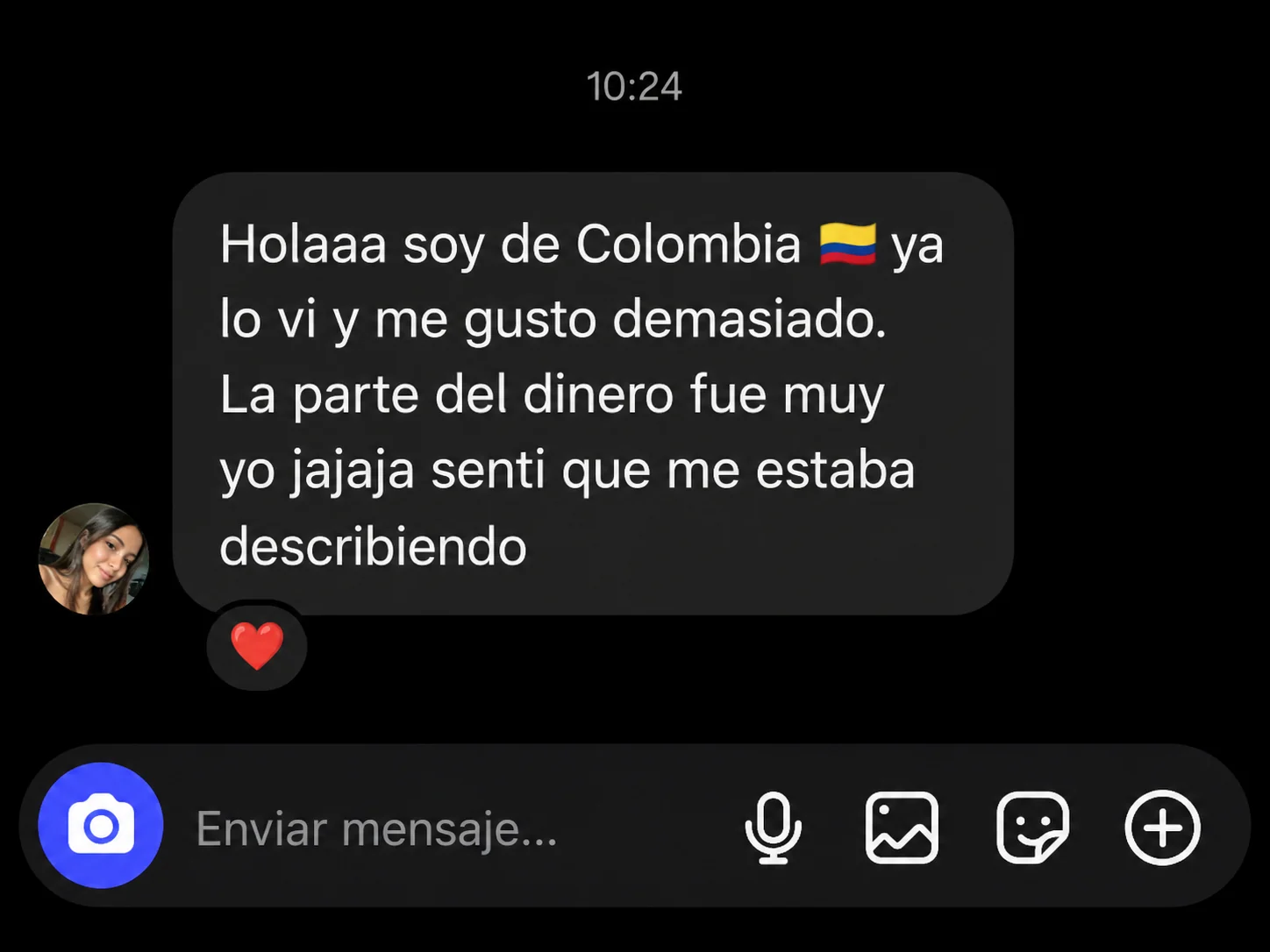 Mensaje real de una clienta