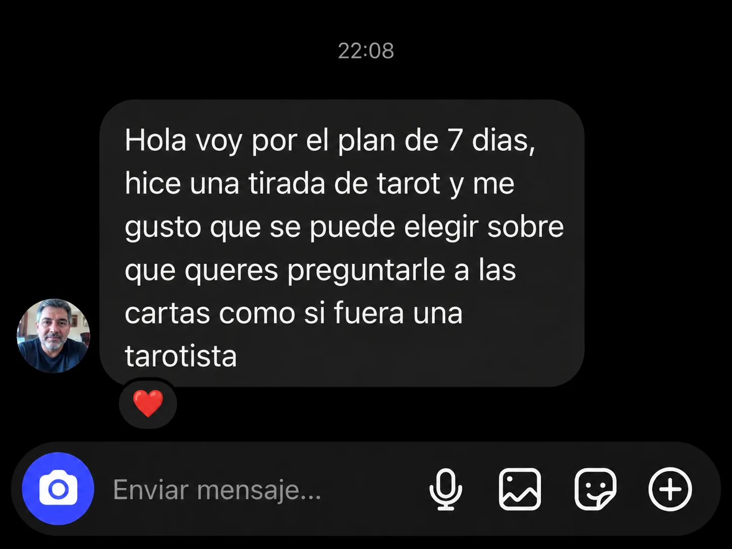 Mensaje real de una clienta