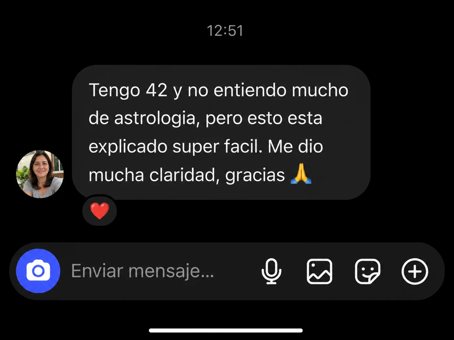 Mensaje real de una clienta